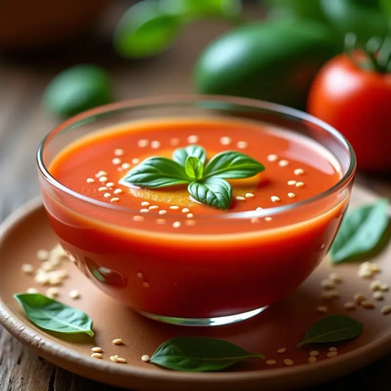 Sopa de Tomate y Albahaca con Sorbo de Aceite de CBD: Receta Innovadora y Relajante