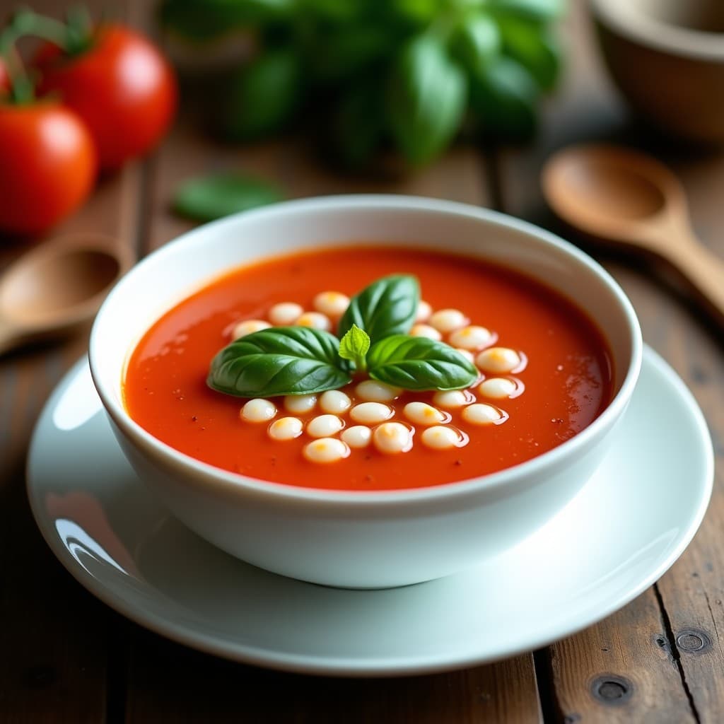 Sopa de Tomate y Albahaca con Perlas de Tapioca: Receta Brasilera en Olla Express y Sin Lactosa
