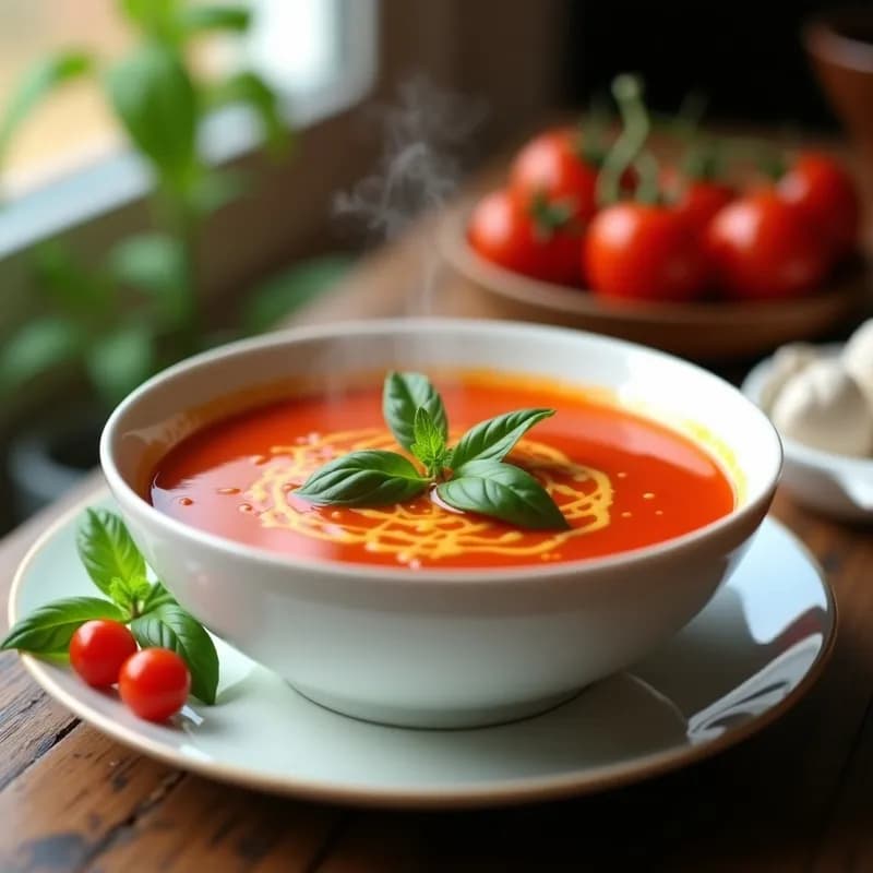 Sopa de Tomate y Albahaca: Receta en Thermomix en 15 Minutos y Ultracremosa