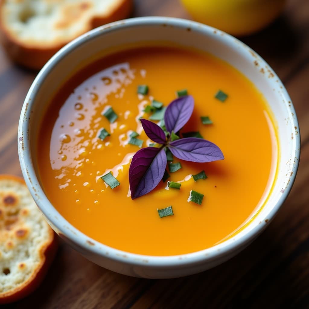 Sopa de Tomate Amarillo y Albahaca Morada: Receta Colombiana en Olla Rápida con Toque de Limón
