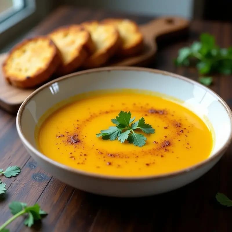 Sopa de Tomate Amarillo y Cúrcuma con Tostadas de Pan de Mijo: Receta Peruana en Olla Exprés