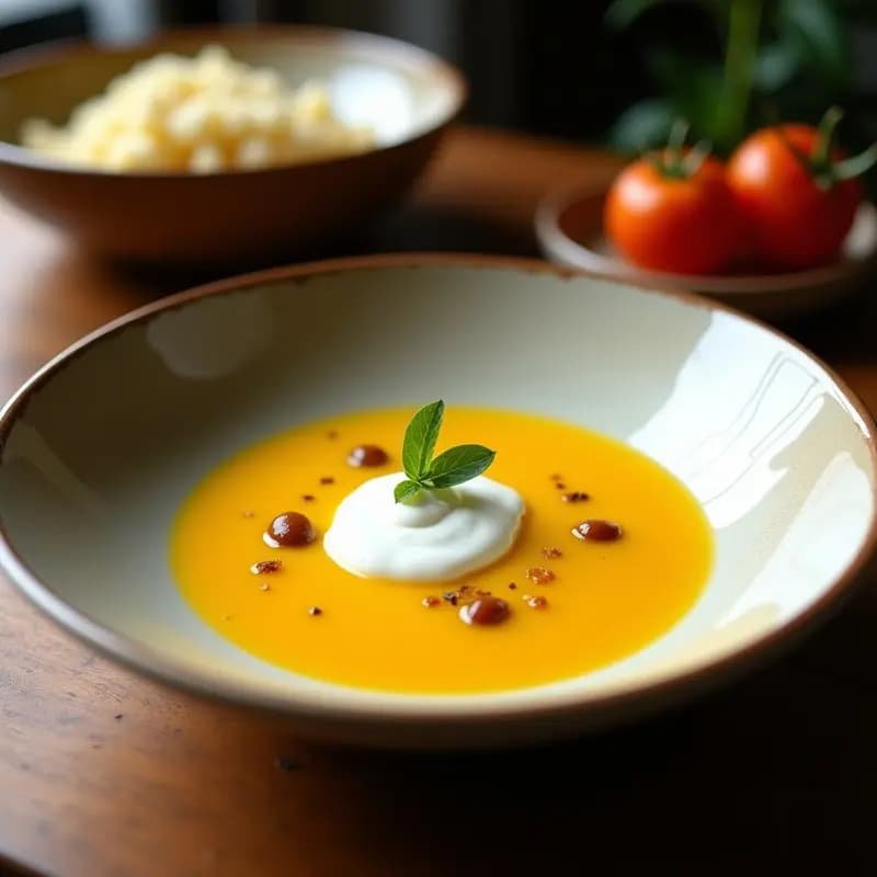 Sopa de Tomate Amarillo y Cúrcuma con Yogur de Coco: Receta Colombiana Detox en Thermomix