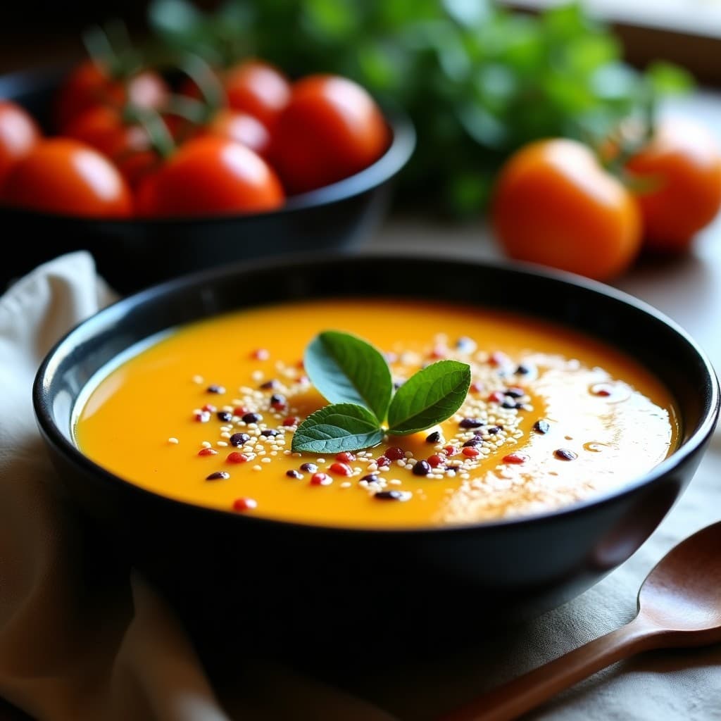 Sopa de Tomate Amarillo y Maíz Morado: Receta Andina en Thermomix