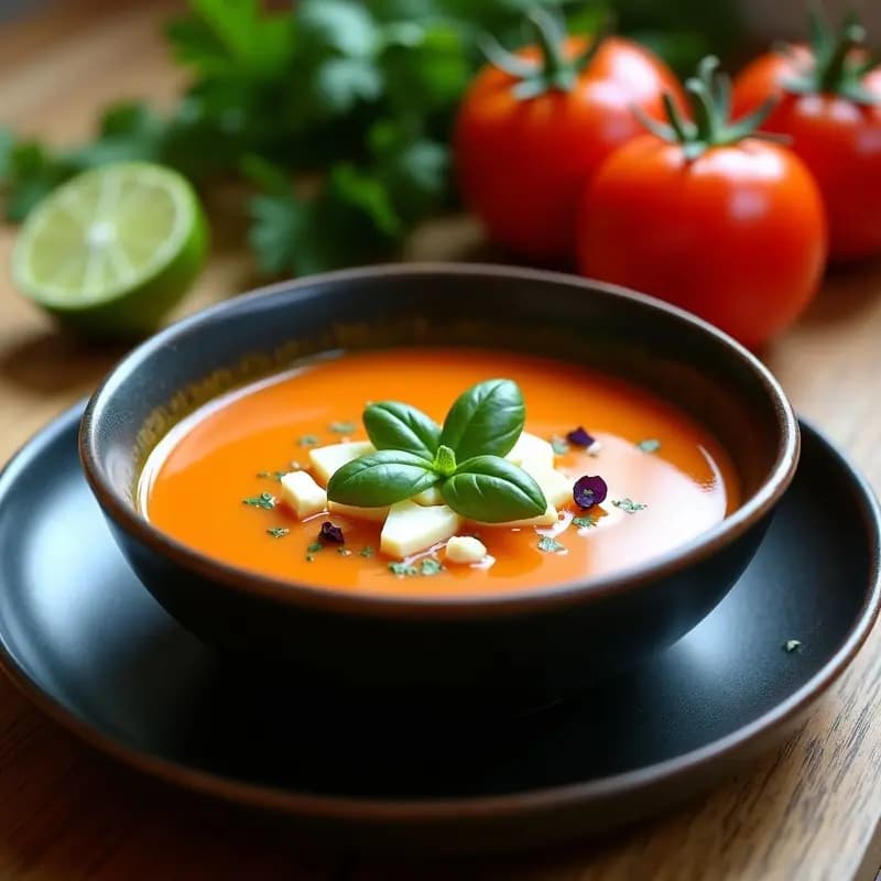 Sopa de Tomate de Árbol con Albahaca y Queso de Cabra: Receta Colombiana Detox y Sin Gluten
