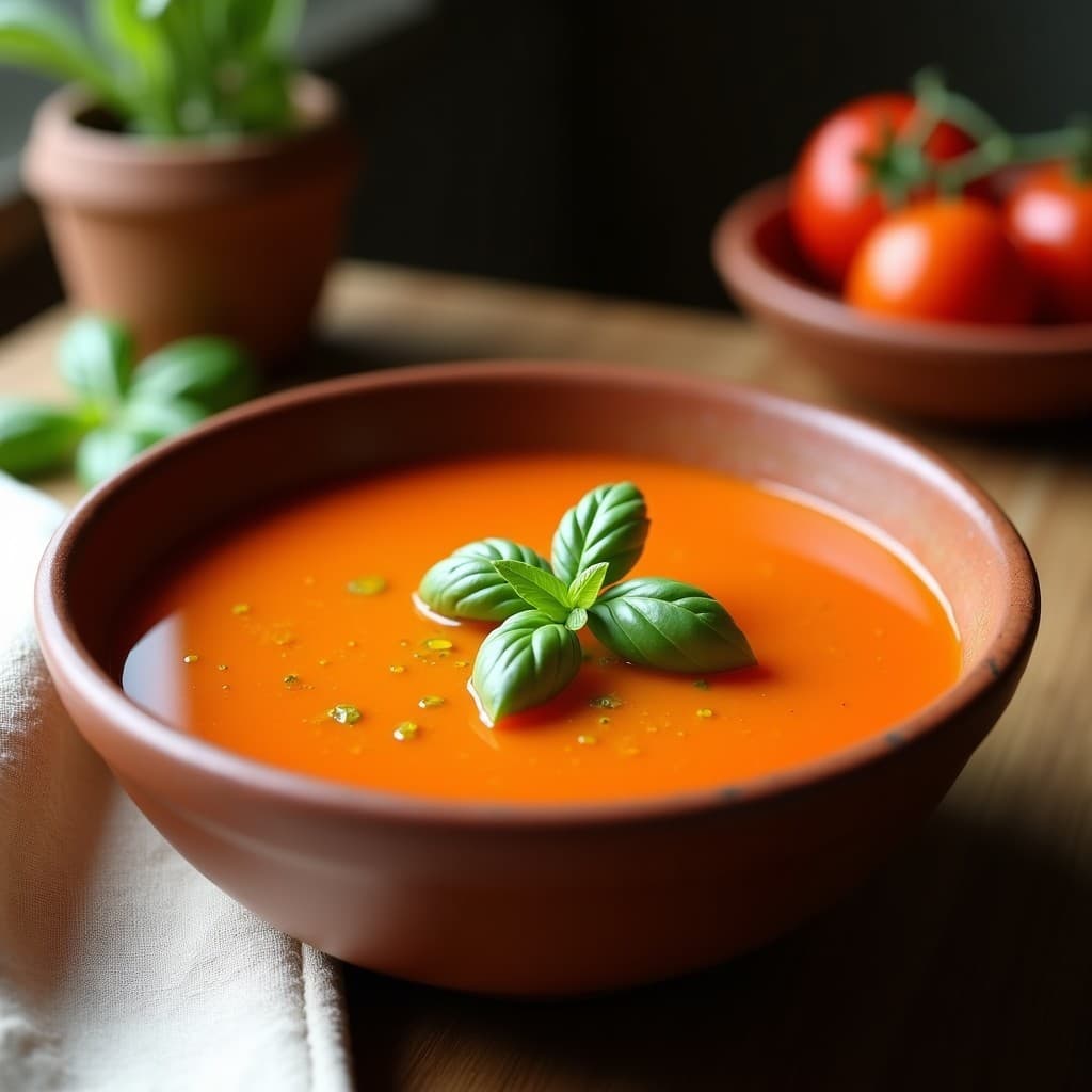 Sopa de Tomate de Árbol con Albahaca Fresca y Aceite de Oliva: Receta Colombiana Sin Lactosa