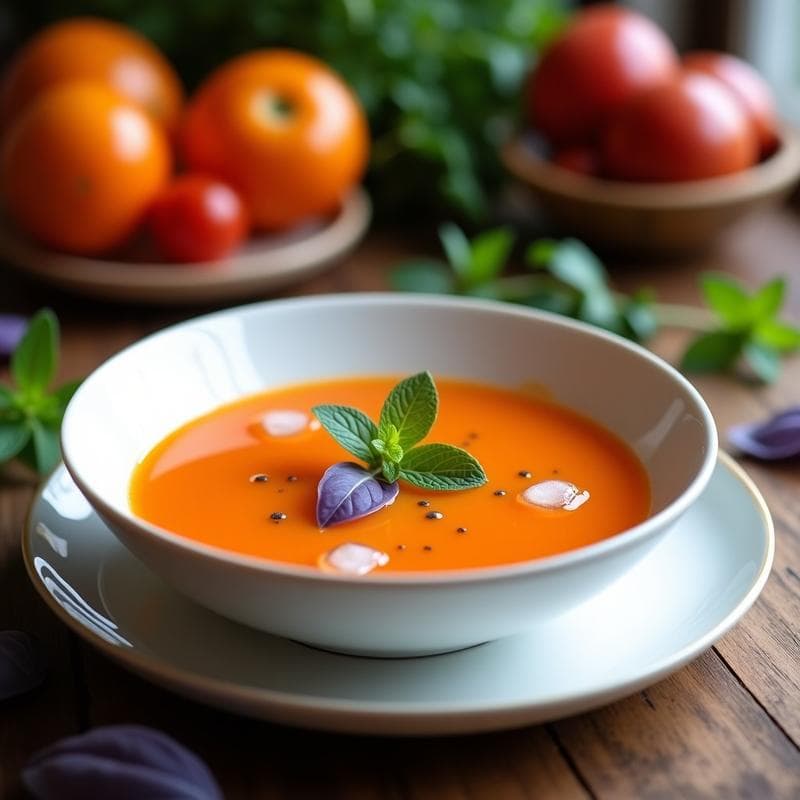 Sopa de Tomate de Árbol y Jengibre con Albahaca: Receta Colombiana Fría y Refrescante
