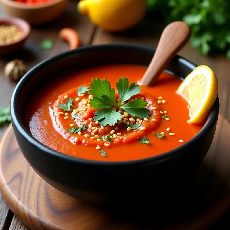 Sopa de Tomate y Berbere con Toque de Limón: Receta Etíope Vegana en Olla Exprés