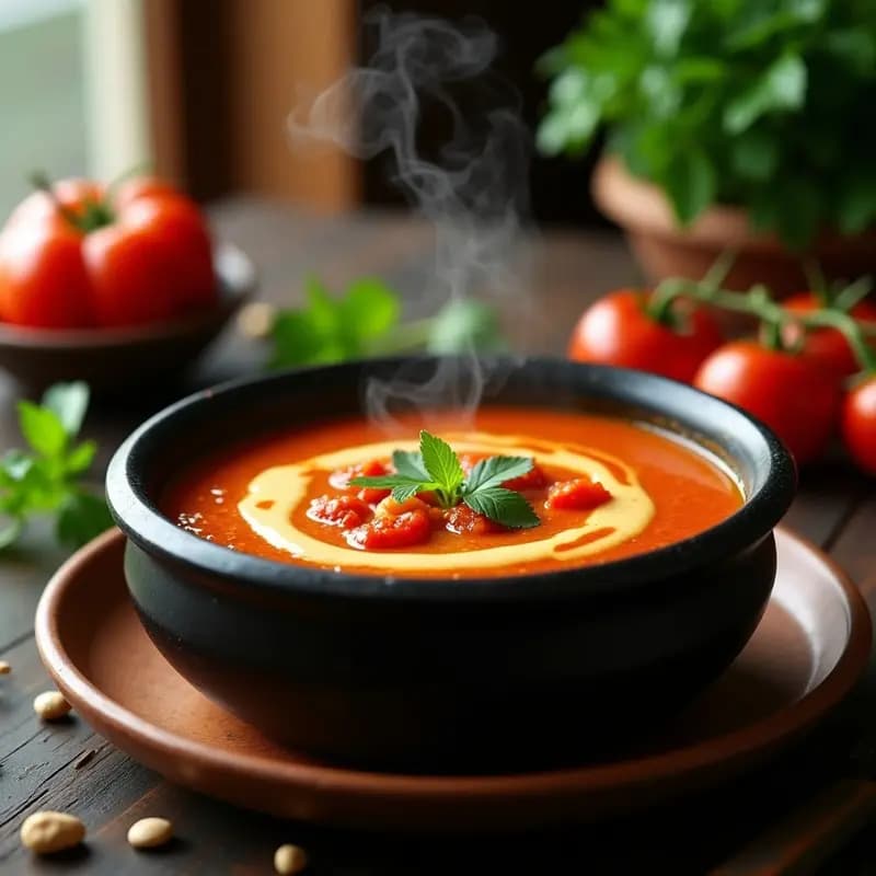 Sopa de Tomate y Cacahuete: Receta Africana de Ghana con Toque Crema