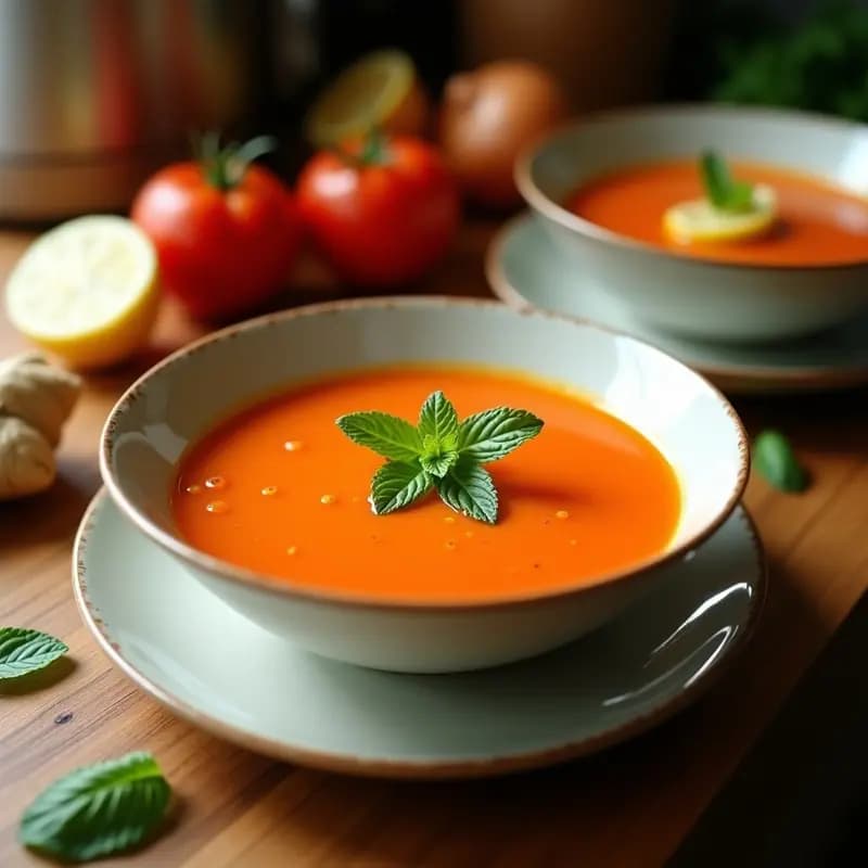 Sopa de Tomate Kaffir y Jengibre: Receta Laosiana Detox en Olla Lenta