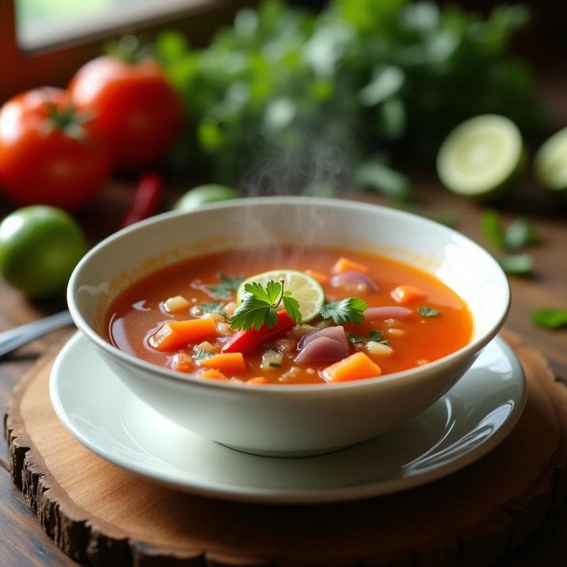 Sopa de Tomate Kaffir y Lemon Grass: Receta Tailandesa en Olla Exprés con Toque Ácido