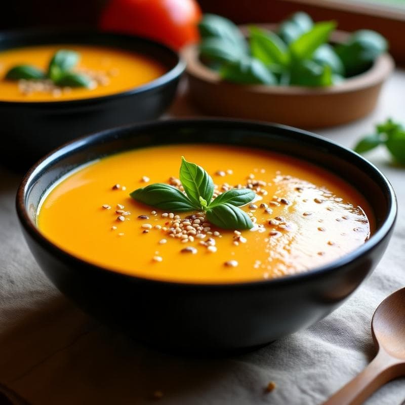 Sopa de Tomate Kaniwa y Albahaca: Receta Peruana Vegana con Superalimento Andino