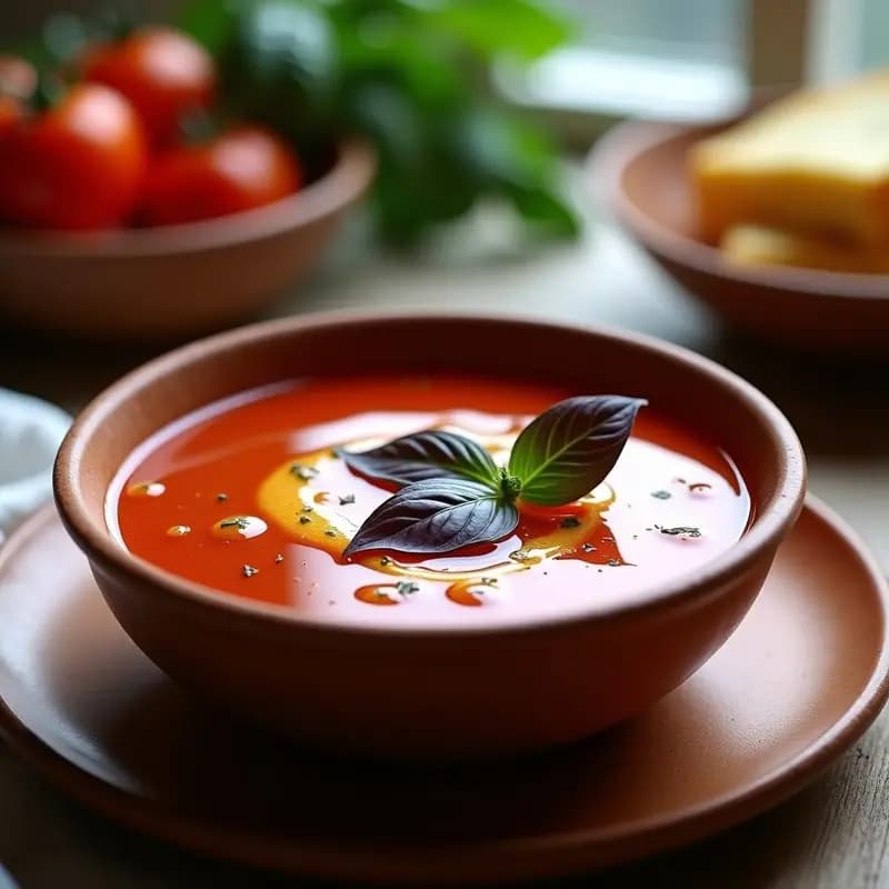 Sopa de Tomate Karkadé y Albahaca Morada: Receta Egipcia Antioxidante en Olla Exprés