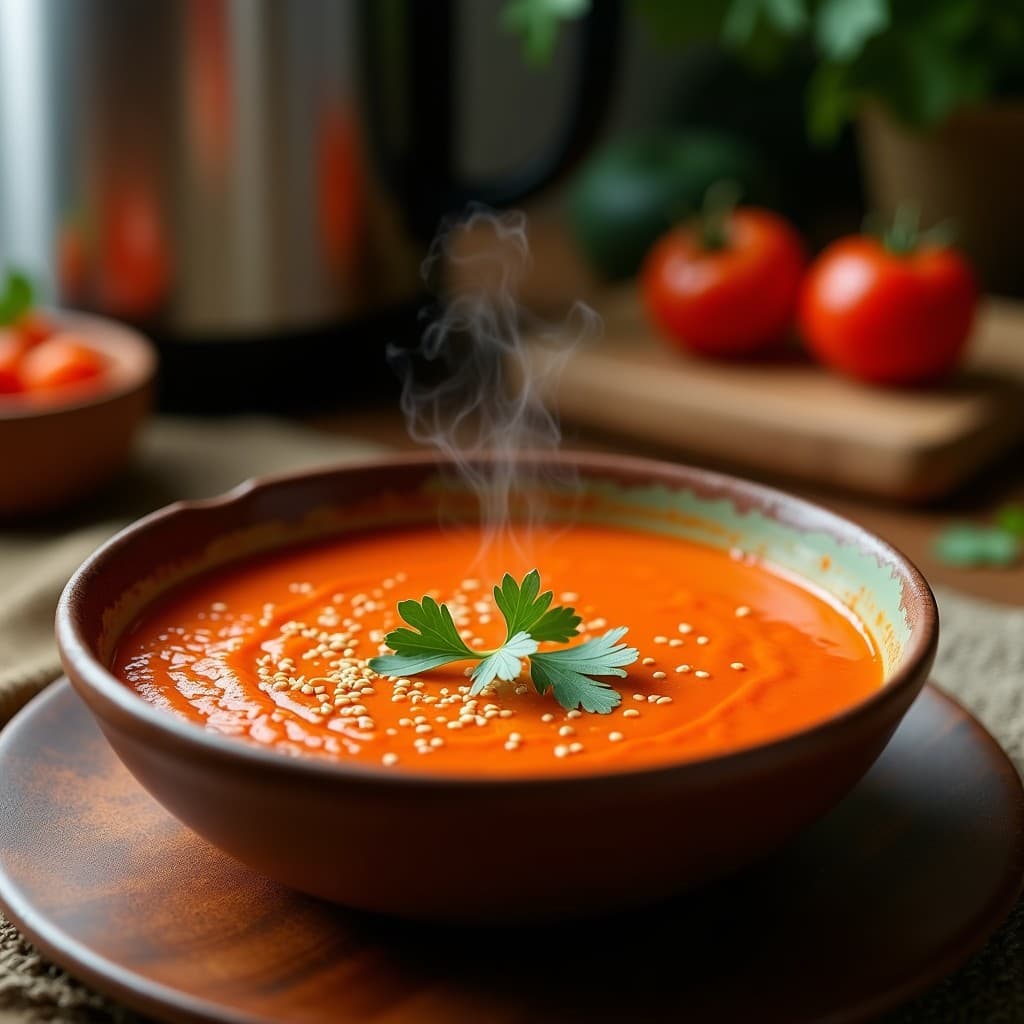 Sopa de Tomate Karkadé y Jengibre: Receta Sudanesas Antigripal en Olla Exprés