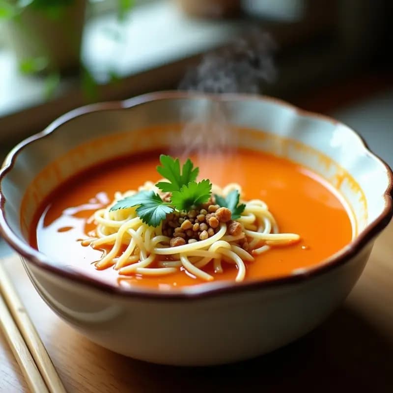 Sopa de Tomate Khao Soi con Fideos de Arroz: Receta Tailandesa Picante en Thermomix