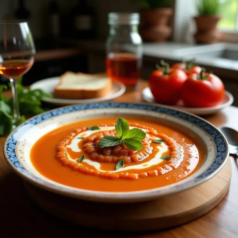 Sopa de tomate rojo y pepino con hierbabuena: Receta turca fría Gazpacho estilo mediterráneo