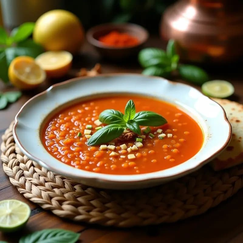 Sopa de tomate de Persia con albahaca fresca: Receta iraní vegana y rápida para tupper
