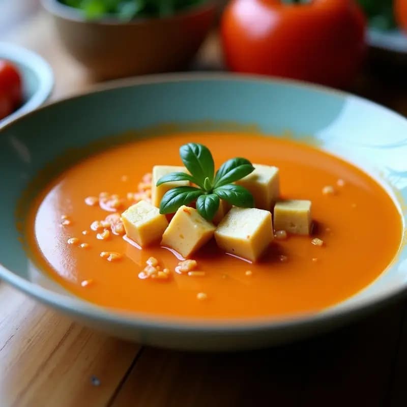 Sopa de Tomate Tailandés con Lemongrass y Tofu: Receta Picante y Depurativa