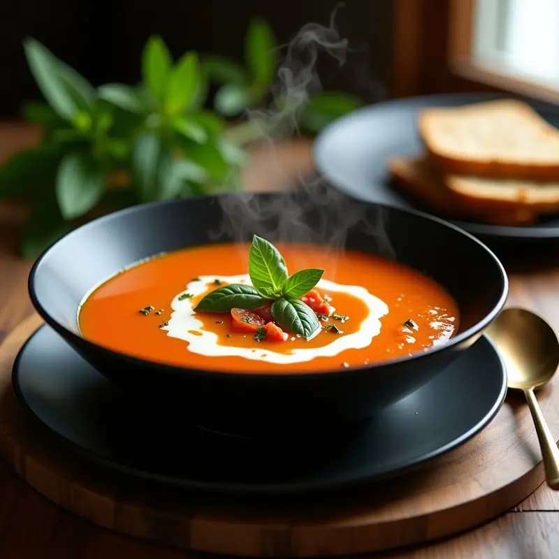 Sopa de Tomate Tugrik y Albahaca: Receta Mongolia Confortante en Olla Lenta