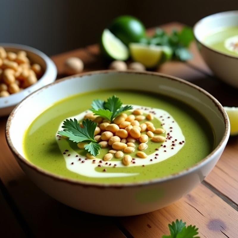 Sopa de Tomate Verde y Cacahuates: Receta Mexicana Keto con Toque Crujiente en Airfryer