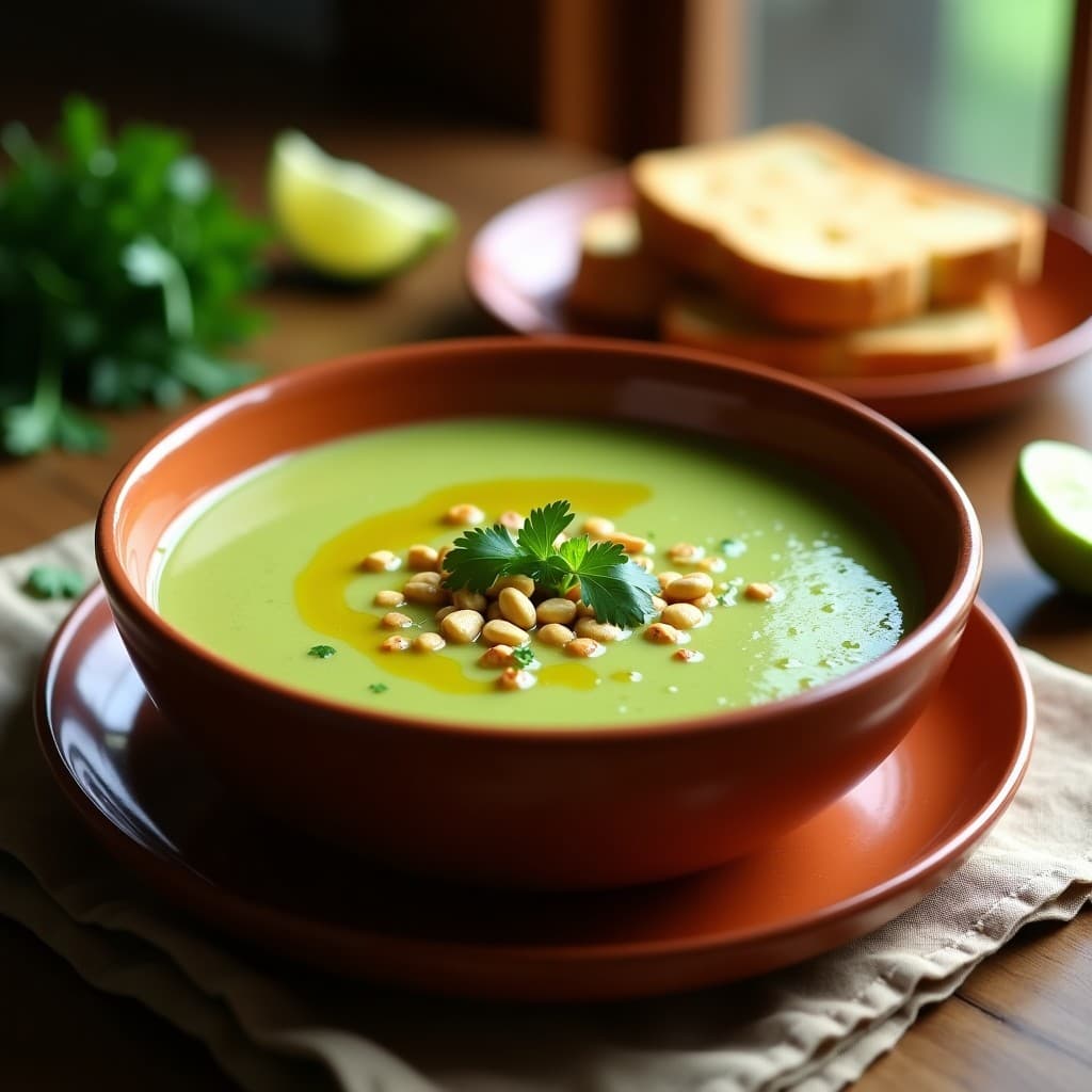 Sopa de Tomate Verde y Cacahuete: Receta Mexicana Vegana con Toque Ácido