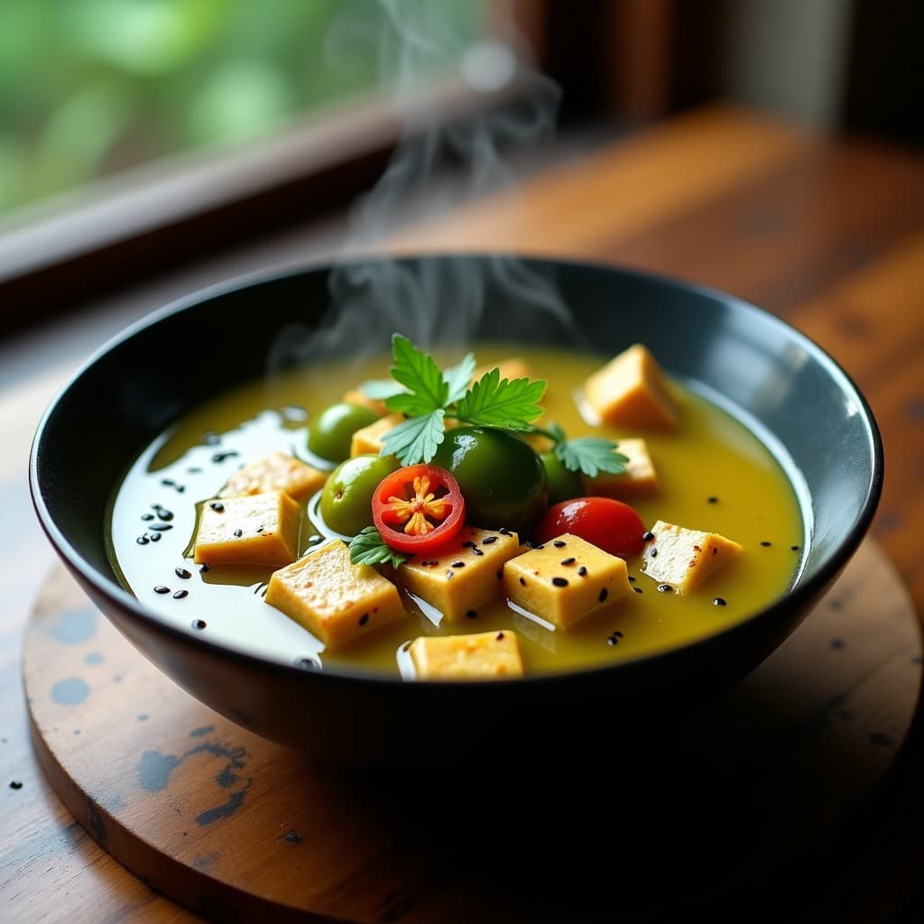 Sopa de Tomate Verde y Tofu: Receta China Vegana y Picante