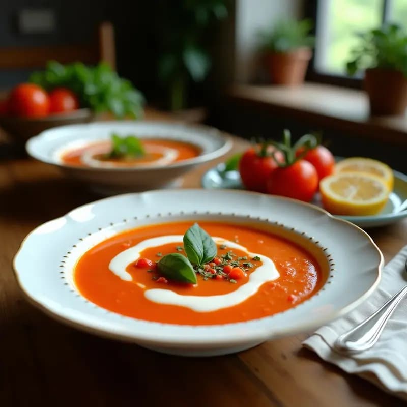 Sopa de Tomates y Albahaca con Leche de Coco: Receta Italiana Vegana y Sin Lactosa