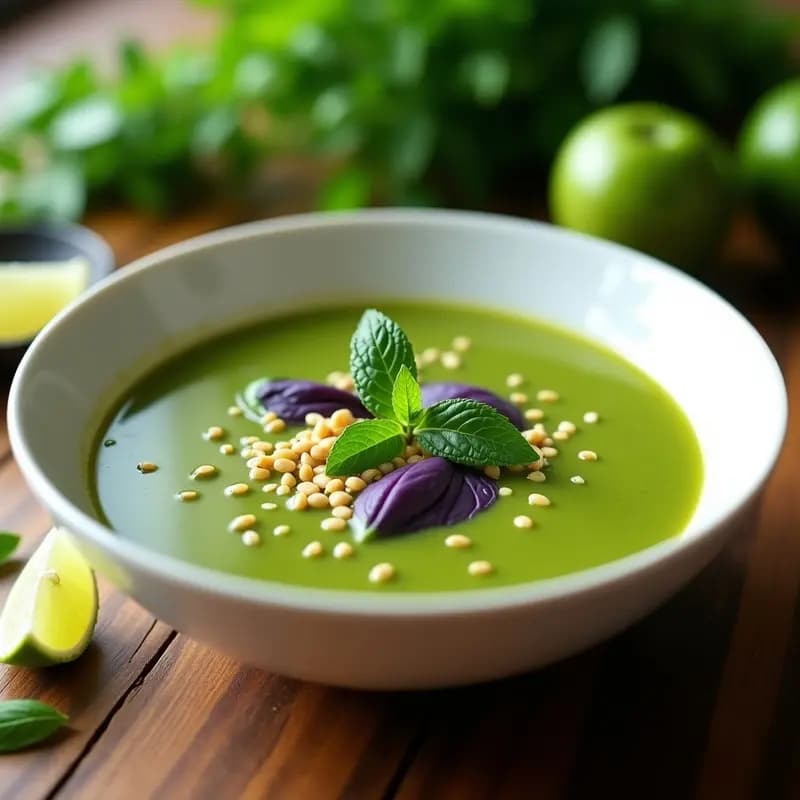 Sopa de Tomates Verdes y Albahaca: Receta Mexicana Fría con Toque a Lima