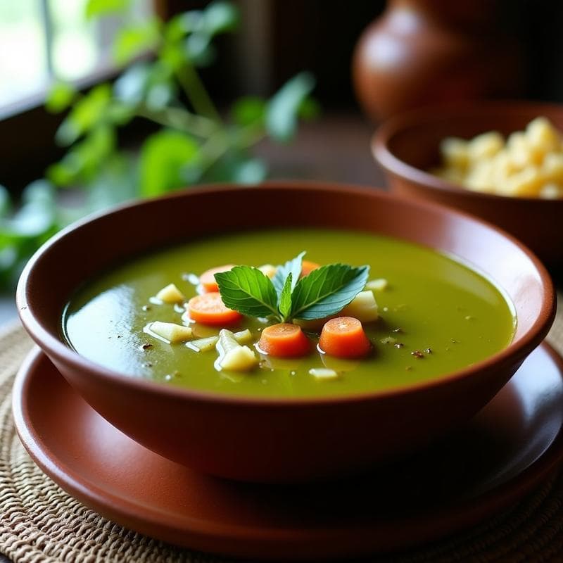 Sopa de Tomatillo y Chile Útil con Hojas de Epazote: Receta Mexicana Tradicional en 25 Minutos