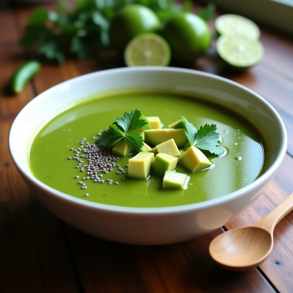 Sopa de Tomatillo y Chile Verde con Trozos de Aguacate: Receta Mexicana Depurativa