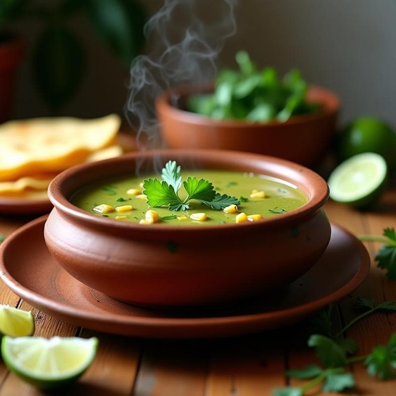 Sopa de Tomatillo y Chipotle: Receta Mexicana Tradicional en Olla Exprés en 15 Minutos