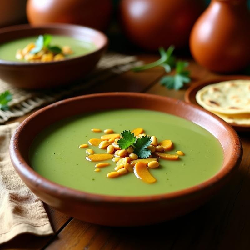 Sopa de Tomatillo y Chirivía con Semillas de Calabaza: Receta Mexicana Tradicional