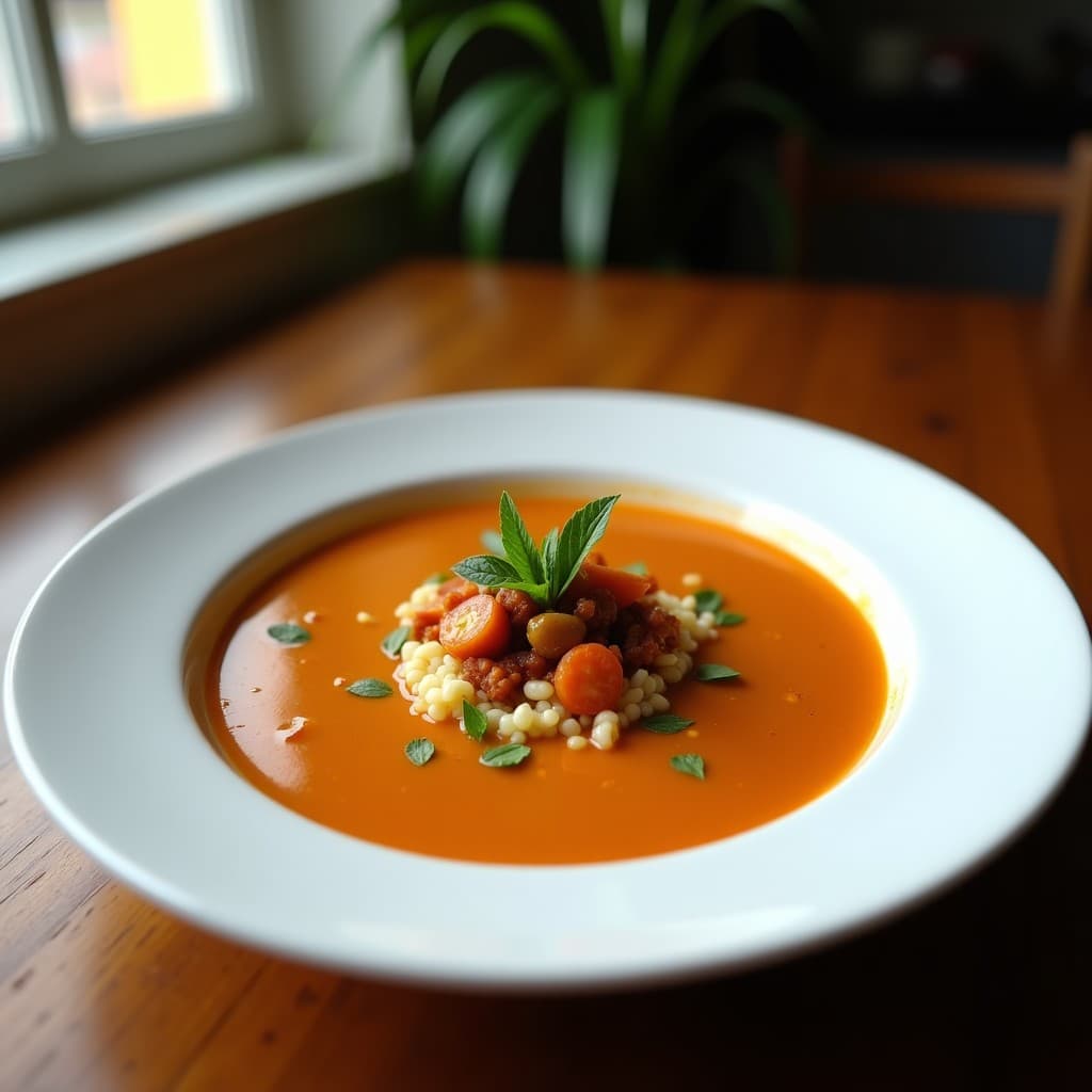 Sopa de Tomatillo y Maíz Azul con Tocino de Coco: Receta Mexicana Vegana y Reconfortante