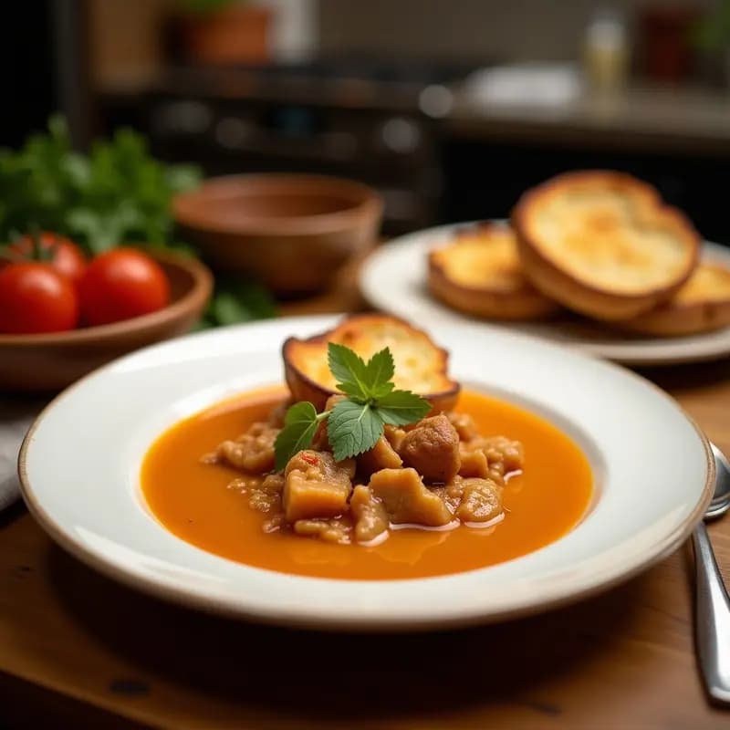 Sopa de Tomatillo y Puerro con Crutones de Pan de Semillas de Amapola: Receta Mexicana Vegana