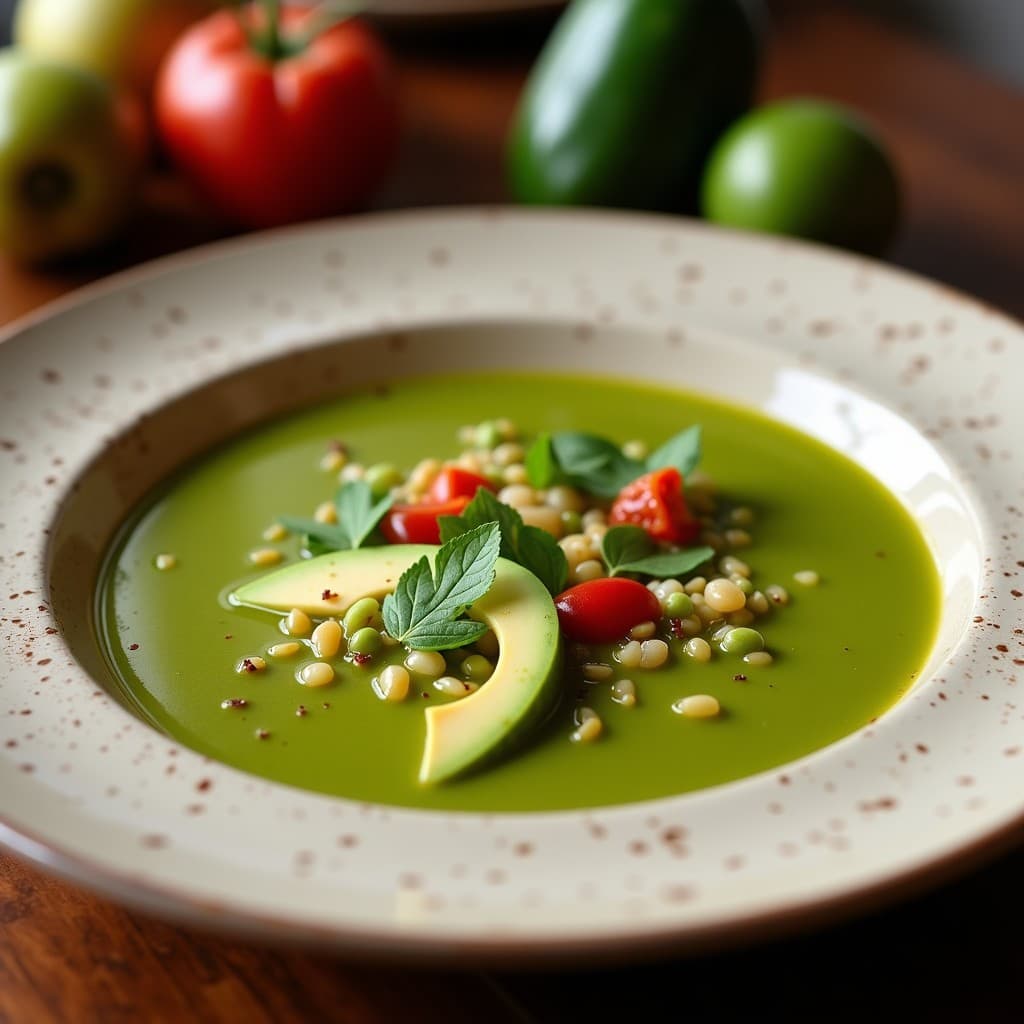 Sopa de Tomatillos Verdes y Aguacate con Chile Serrano: Receta Mexicana Vegana y Refrescante