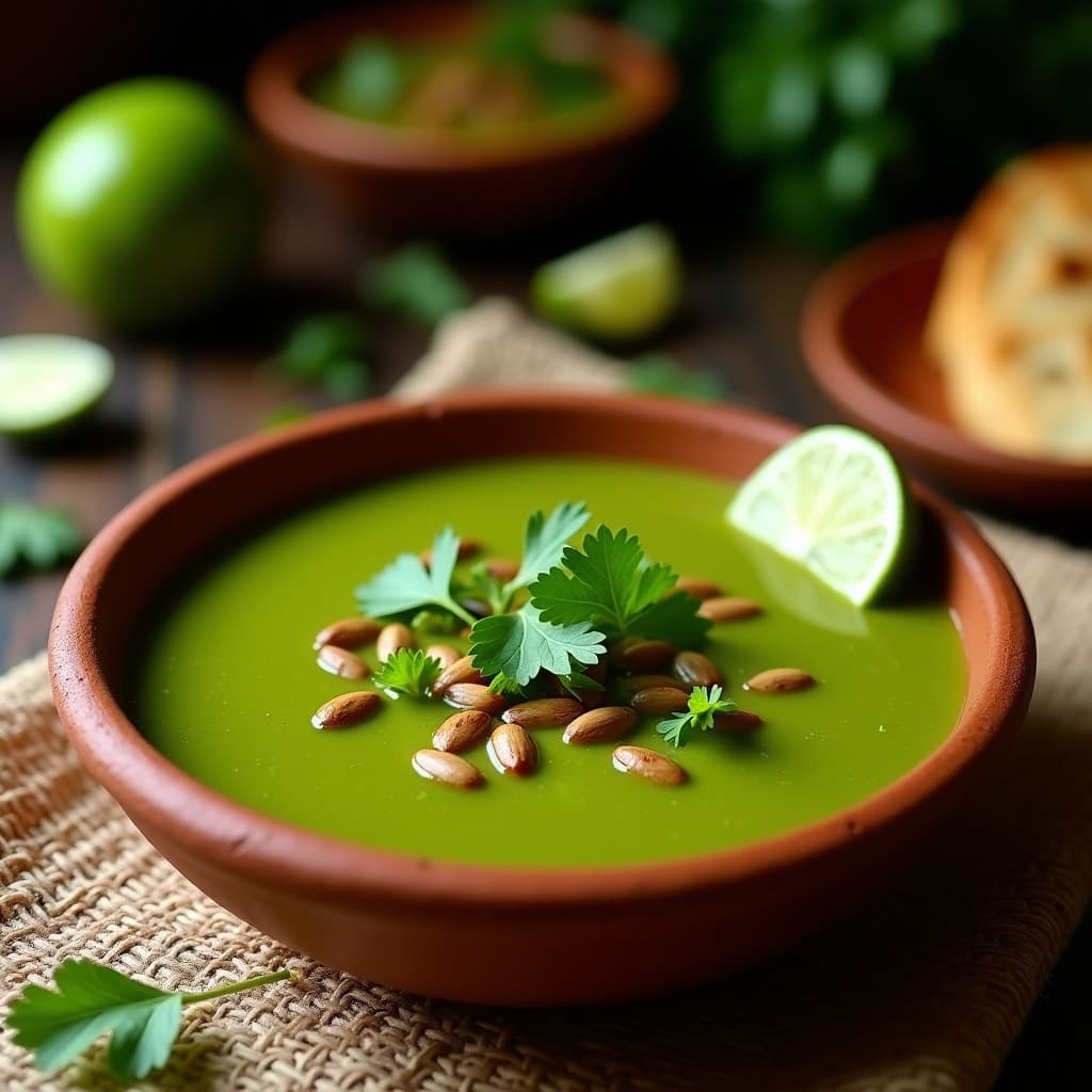 Sopa de Tomatillos y Chile Verde: Receta Mexicana en Thermomix con Toque Ácido