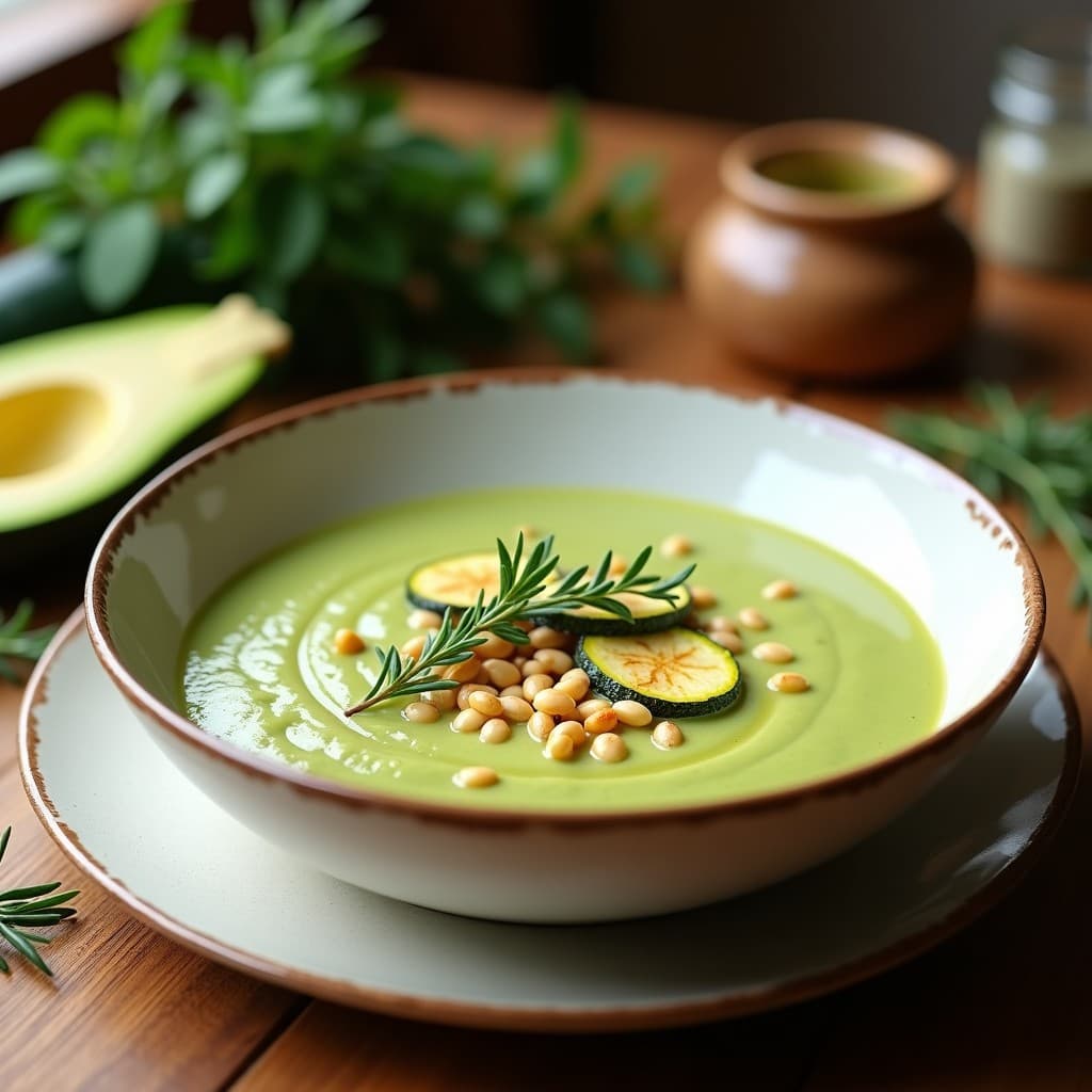 Sopa de Tomillo y Calabacín con Crujiente de Semillas de Girasol: Receta Detox en Olla Lenta