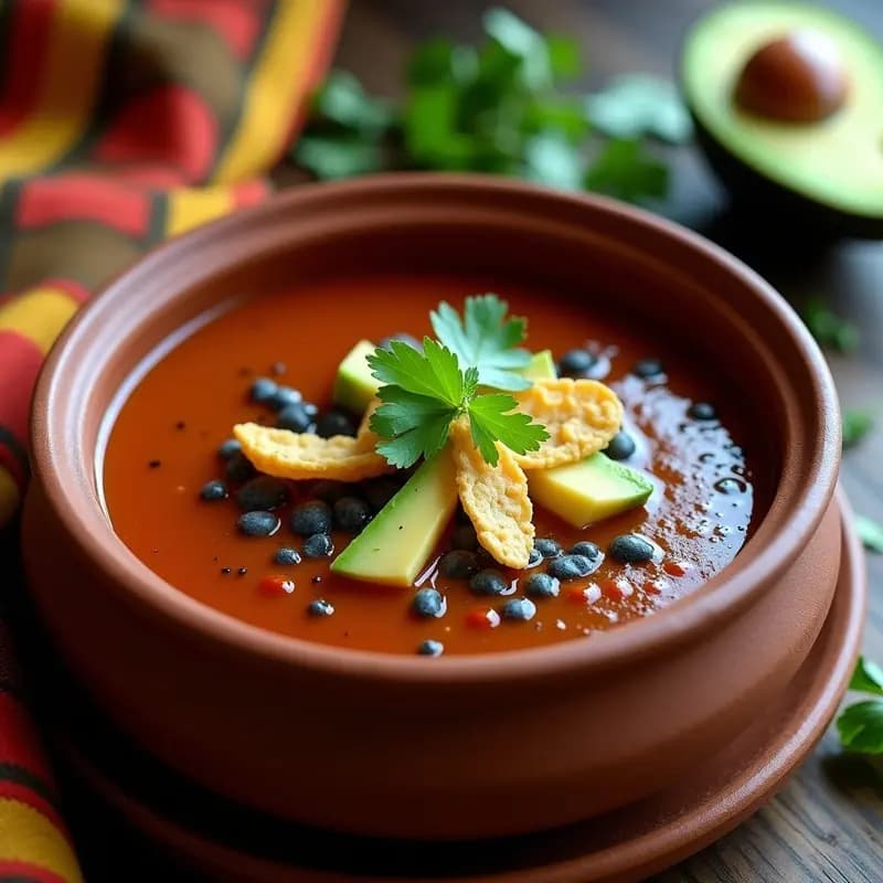 Sopa de Tortilla con Chili Pasilla y Aguacate: Receta Mexicana Sin Gluten y Alta en Fibra