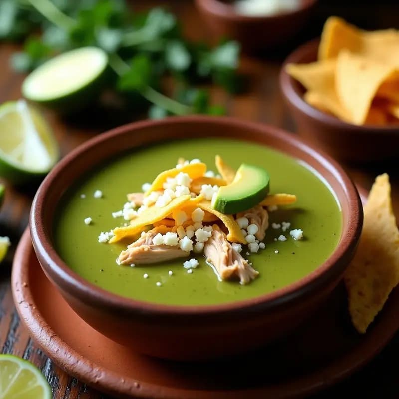 Sopa de Tortilla con Chili Verde: Receta Mexicana Sin Gluten en Olla Express