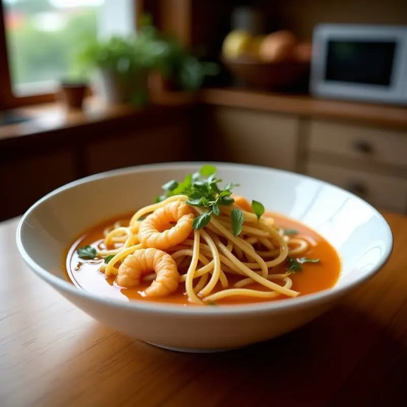 Sopa de Fideos Japoneses Udon con Tempura de Camarones: Receta Reconfortante en 25 Minutos