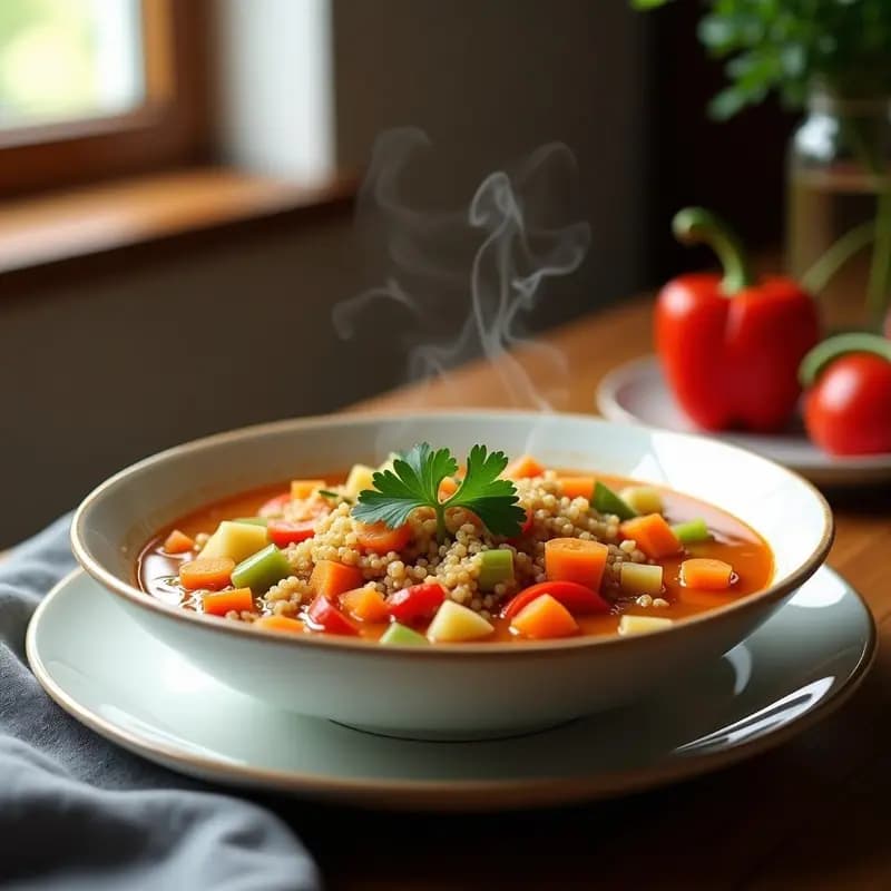 Sopa de Verduras con Quinoa en Olla Express: Receta Nutritiva y Rápida en 20 Minutos
