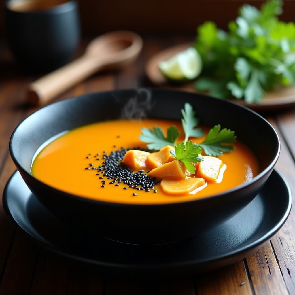 Sopa de Wasabi y Calabaza: Receta Japonesa Detox en Olla Exprés sin Lácteos