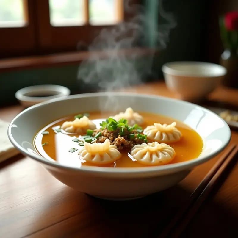 Sopa Wonton de Camarones y Jengibre: Receta China Tradicional en 30 Minutos