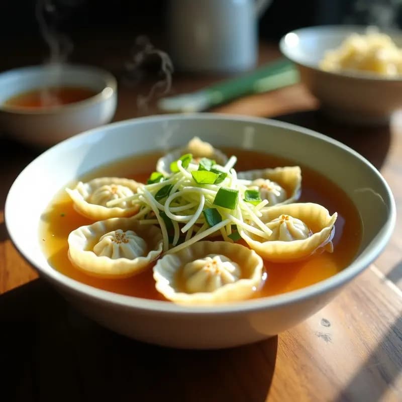 Sopa de Wonton Veganos con Brotes de Soja: Receta China Sin Gluten y ligera