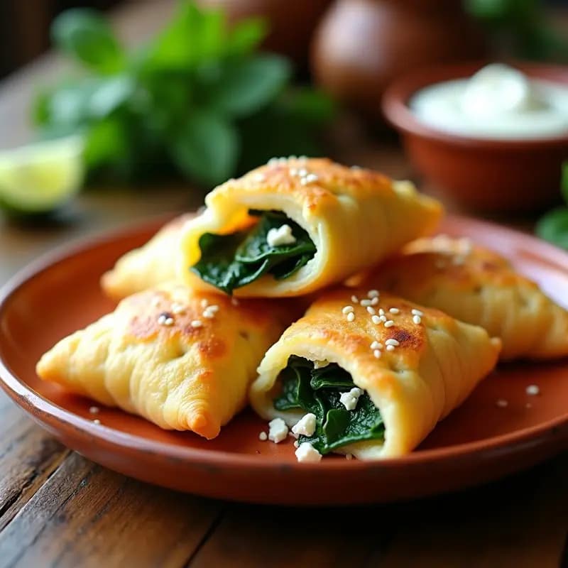 Sopapillas de Espinaca y Queso Feta: Aperitivo Mexicano Crujiente en Freidora de Aire