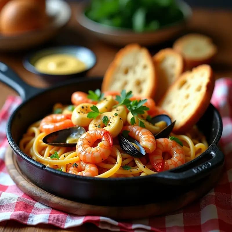 Sopar Sec Català con Fideuá de Mariscos y Alioli: Receta Española Tradicional en Sartén