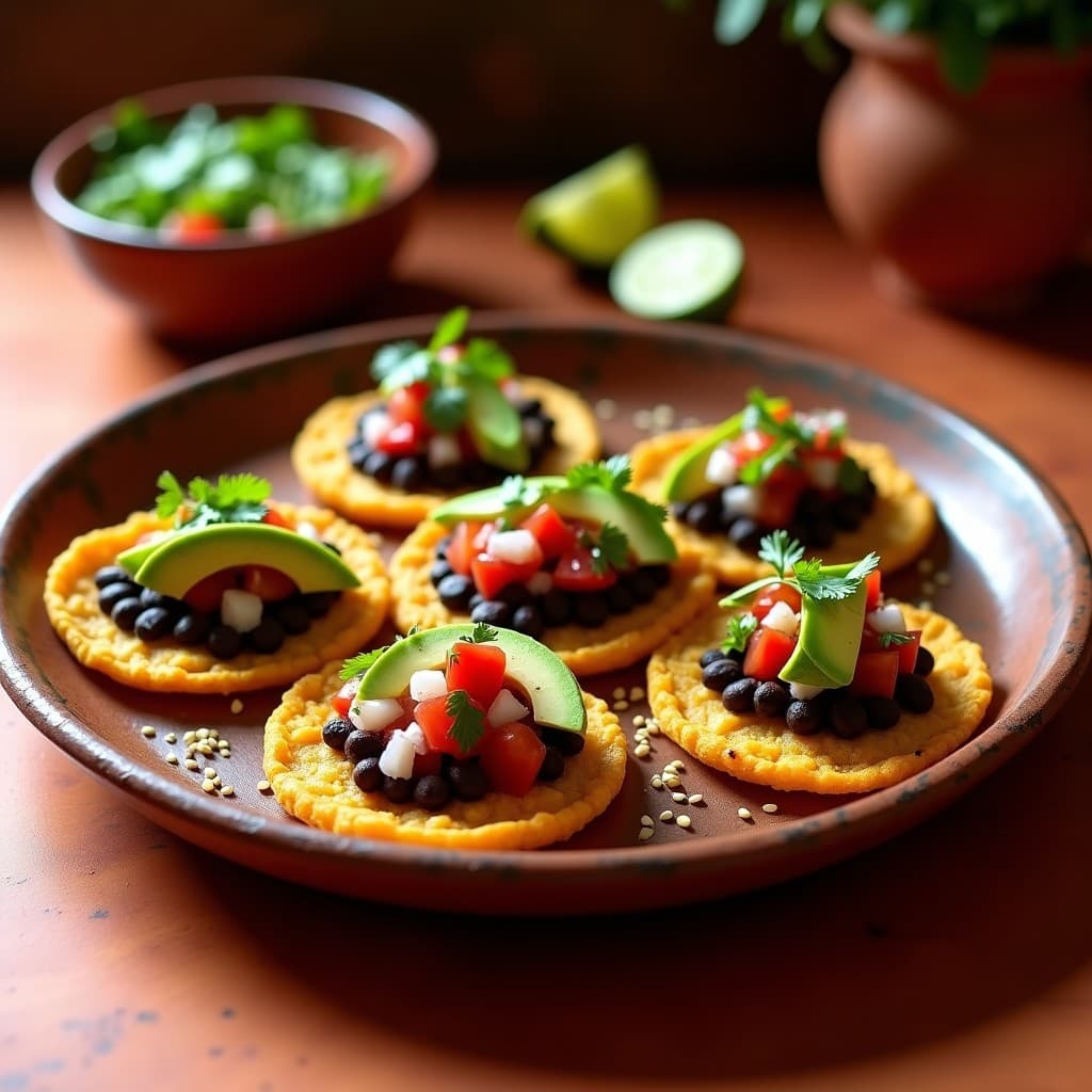 Sopes de Amaranto y Frijol Negro con Pico de Gallo: Receta Mexicana Vegana