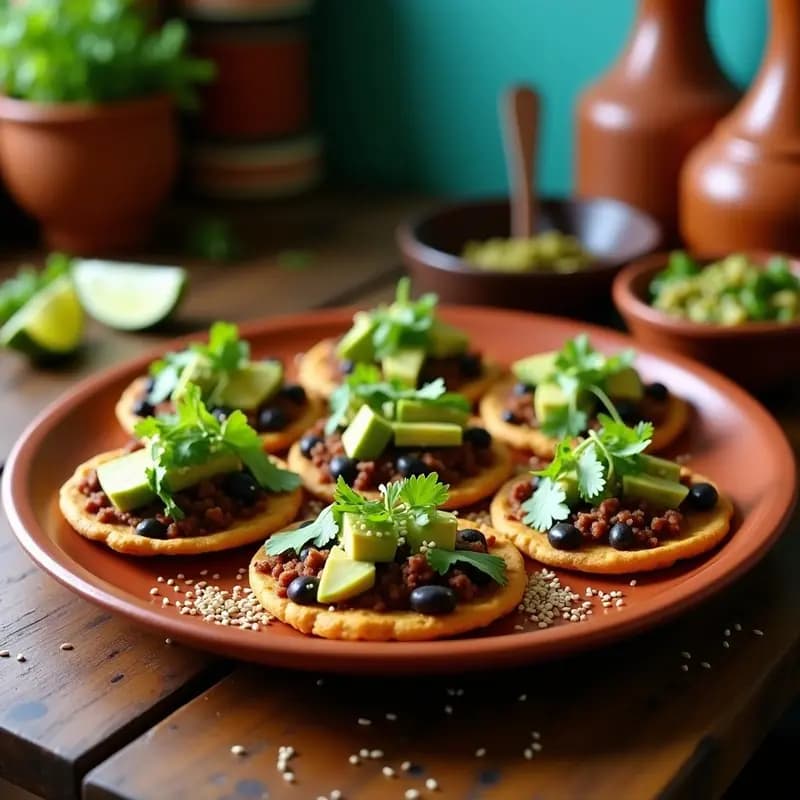 Sopes de Amaranto con Frijoles y Chorizo Vegano: Receta Mexicana Sin Maíz en Sartén