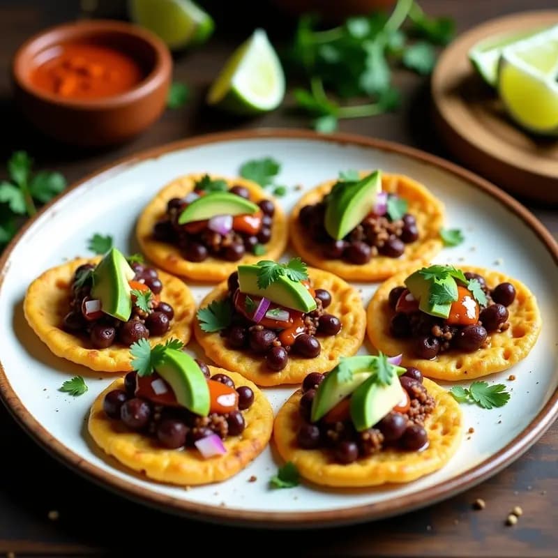 Sopes de Frijol Negro y Chorizo Vegano: Antojo Mexicano Sin Gluten