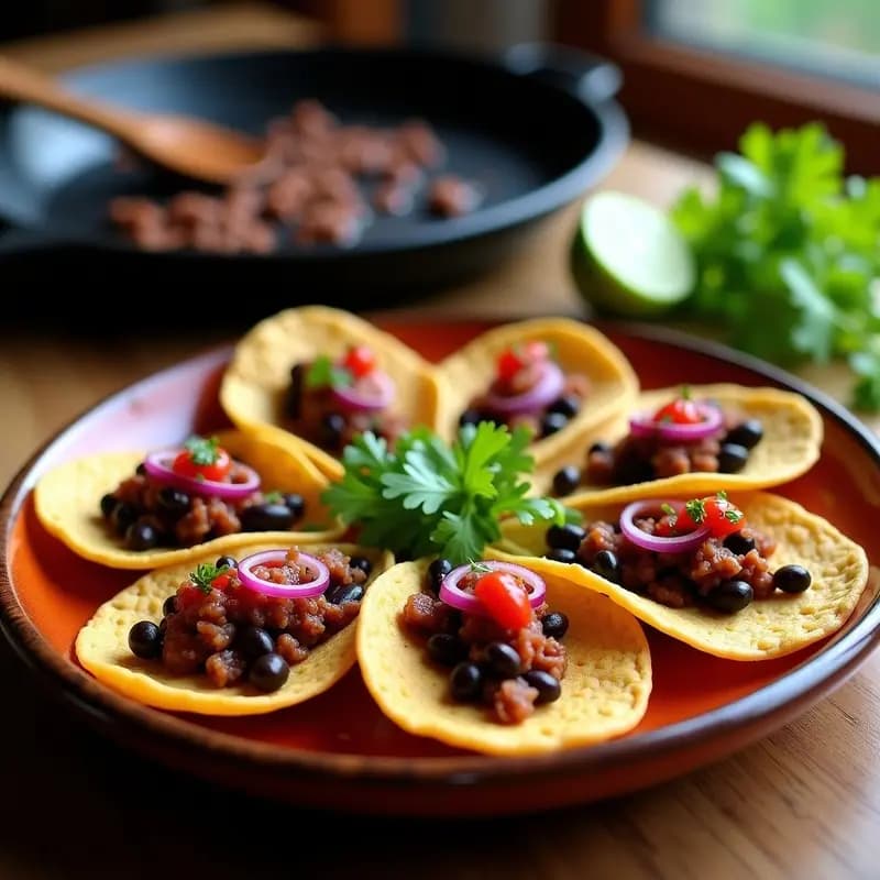 Sopes Mexicanos de Frijol Negro y Chorizo Vegano: Receta en Comal Tradicional y Picante