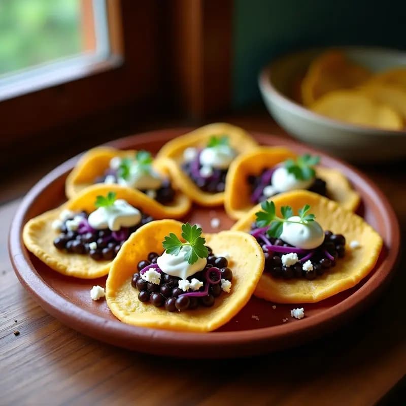 Sopes Mexicanos de Frijol Negro y Flor de Calabaza: Aperitivo Tradicional en 20 Minutos